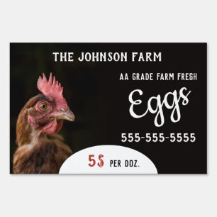 Farm Fresh Eggs For Sale Two Sided Chicken Custom  Sign