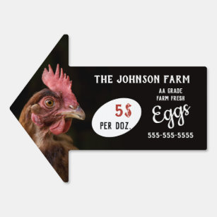 Farm Fresh Eggs For Sale Two Sided Chicken Custom  Sign