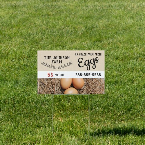 Farm Fresh Eggs For Sale Two Sided Chicken Custom  Sign