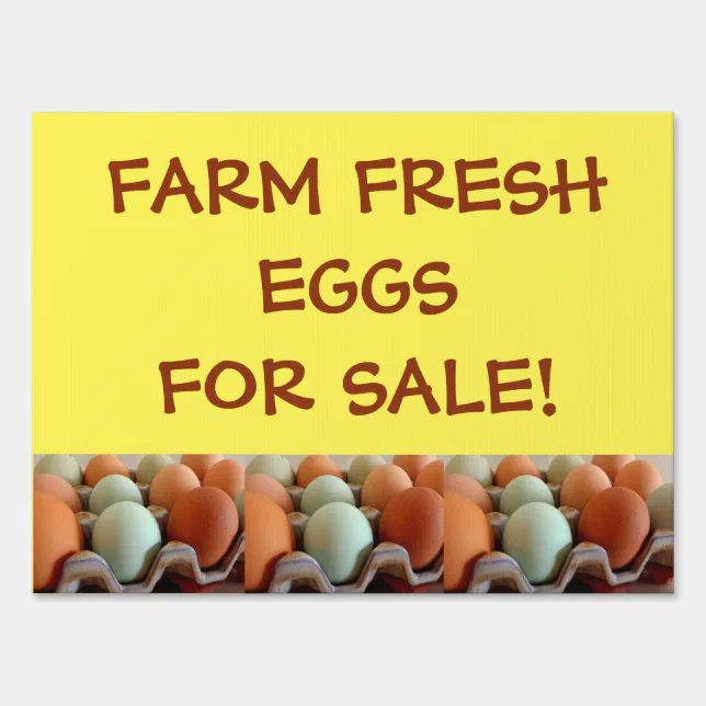 Farm fresh eggs for sale yard sign zazzle