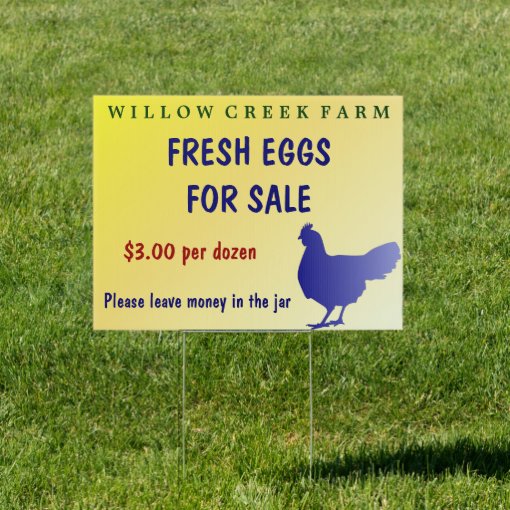 Farm Fresh Eggs for Sale Yard Sign Customizable! Zazzle