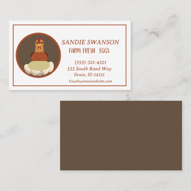 Farm Fresh Eggs Fore Sale  Business Card (Front/Back)