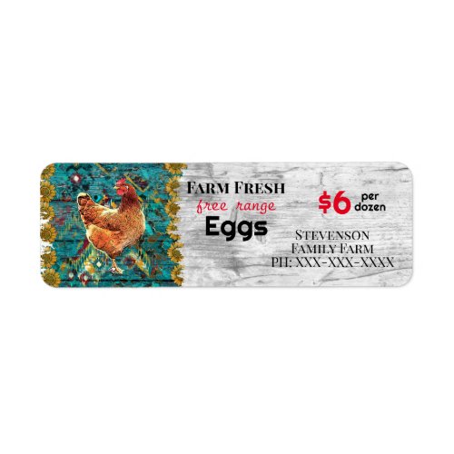 Farm Fresh Eggs Free Range Carton Chickens Label