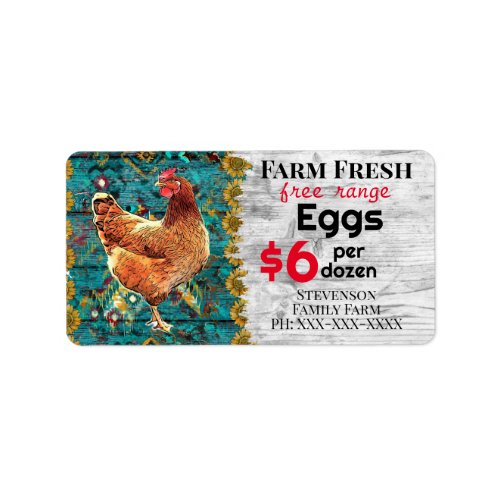 Farm Fresh Eggs Free Range Carton Chickens Label