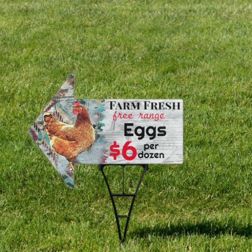 Farm Fresh Eggs Free Range For Sale Chickens Yard Sign