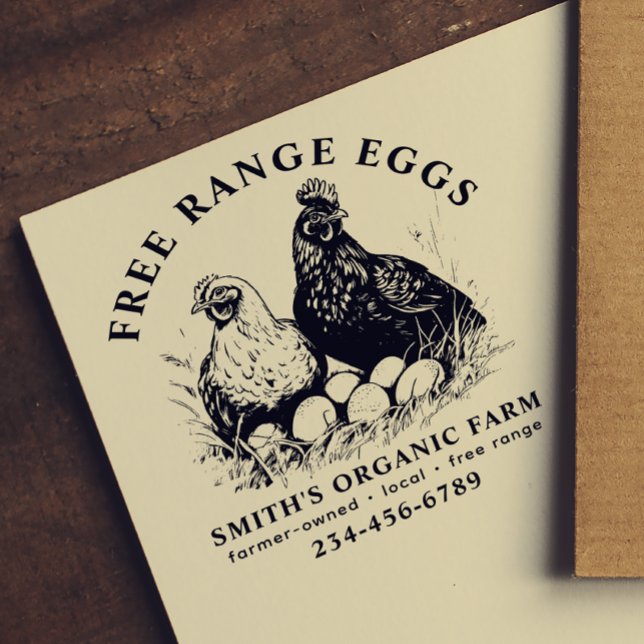 Farm Fresh Eggs Hen & Eggs Rubber Stamp (Creator Uploaded)
