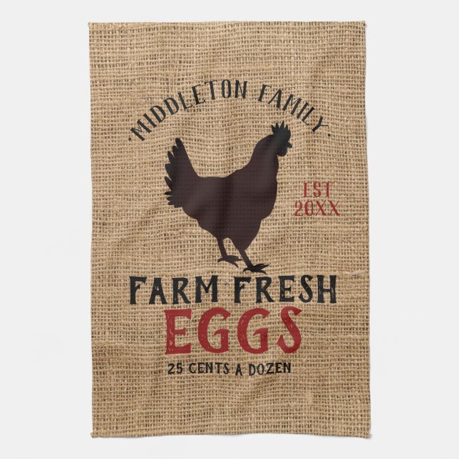 Farm Fresh 🥚🐓 Eggs Kitchen Towel (Vertical)
