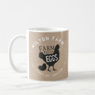 Farm fresh eggs kraft monogram coffee mug