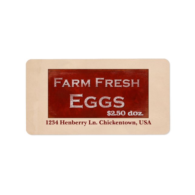 Farm Fresh Eggs Label (Front)