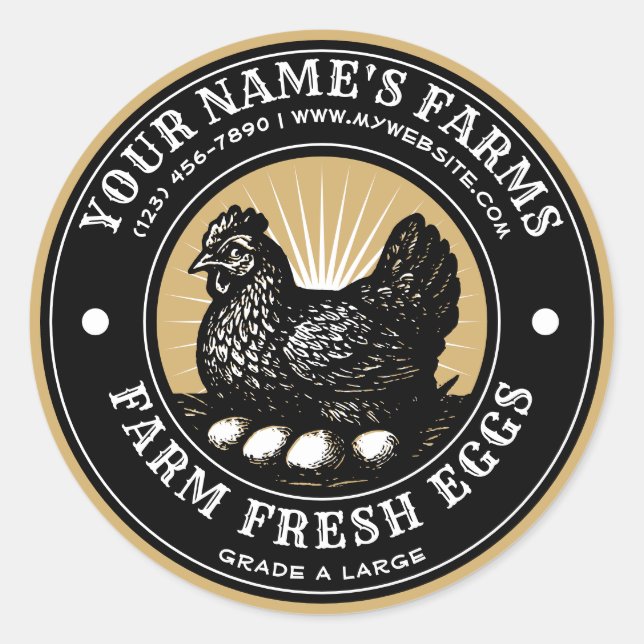 Farm Fresh Eggs Label Template (Front)