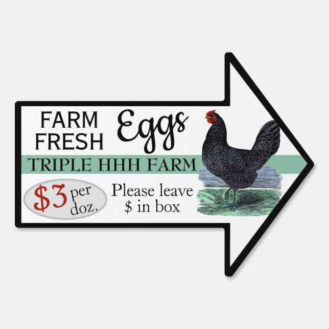 Farm Fresh Eggs Leave Money Sign (Back)