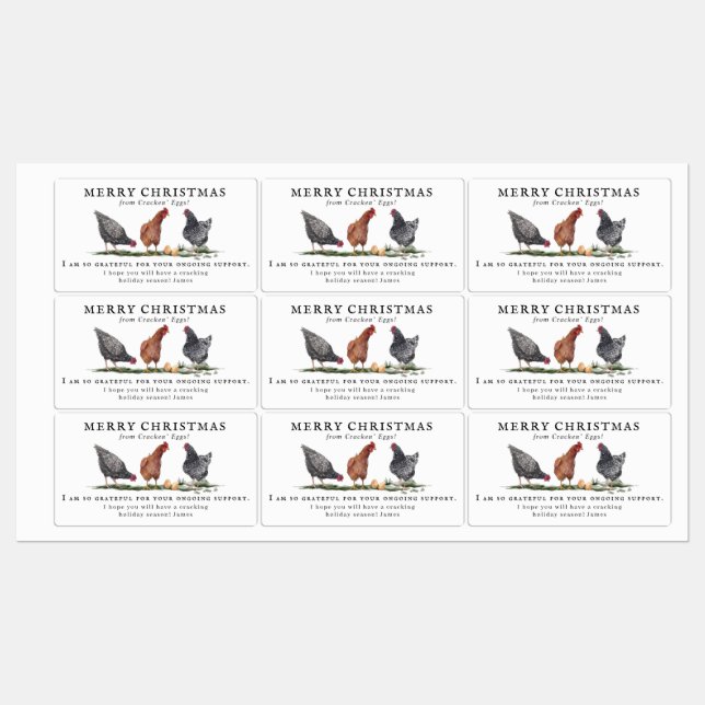 Farm Fresh Eggs | Monogram Egg Carton Labels (Sheet)