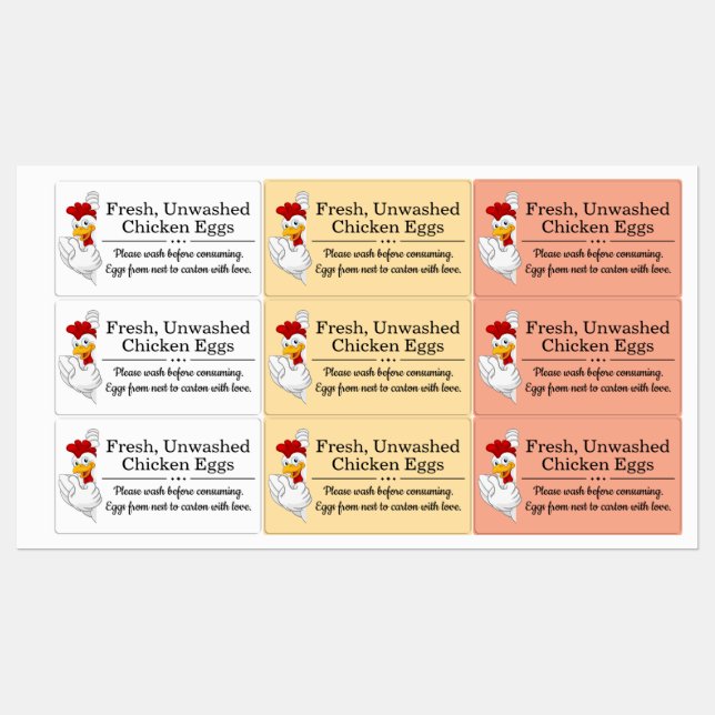 Farm Fresh Eggs | Monogram Egg Carton Labels (Sheet)