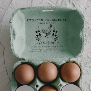Farm Fresh Eggs    Monogram Egg Carton Stamp