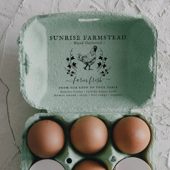 Farm Fresh Eggs |  Monogram Egg Carton Stamp by IYHTVDesigns at Zazzle