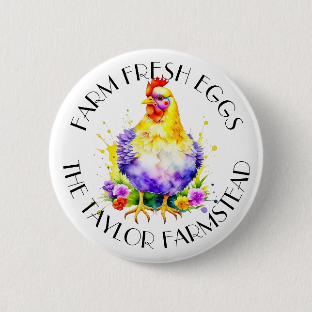 Farm Fresh Eggs | Personalized Button (Front)