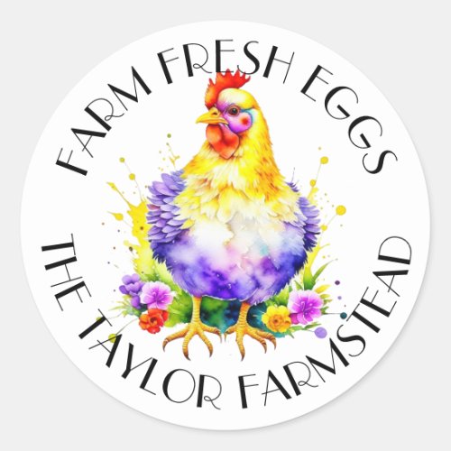 Farm Fresh Eggs  Personalized Classic Round Sticker