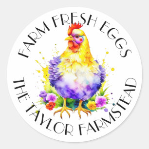Farm Fresh Eggs Personalized Classic Round Sticker