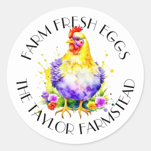 Farm Fresh Eggs  Personalized Classic Round Sticker