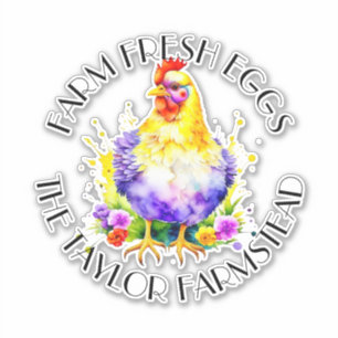 Farm Fresh Eggs Personalized Sticker