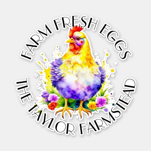 Farm Fresh Eggs  Personalized Sticker