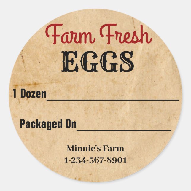 Farm Fresh Eggs Product Sticker (Front)