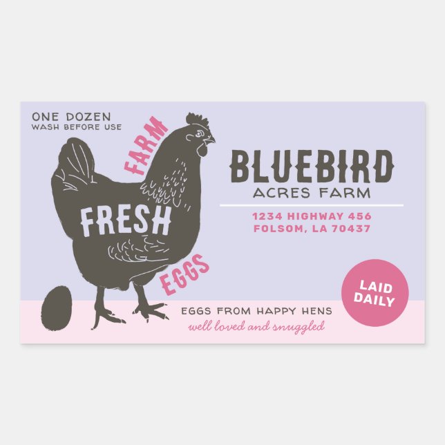 Farm Fresh Eggs Rectangular Sticker (Front)