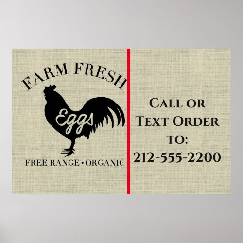 Farm Fresh Eggs Roadside  Poster
