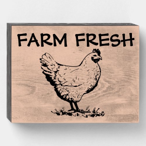 FARM FRESH EGGS ROOSTER RUSTIC WALL SIGN