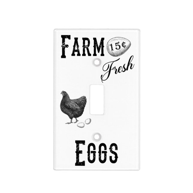 Farm Fresh Eggs Single Light Switch Plate Cover (Front)