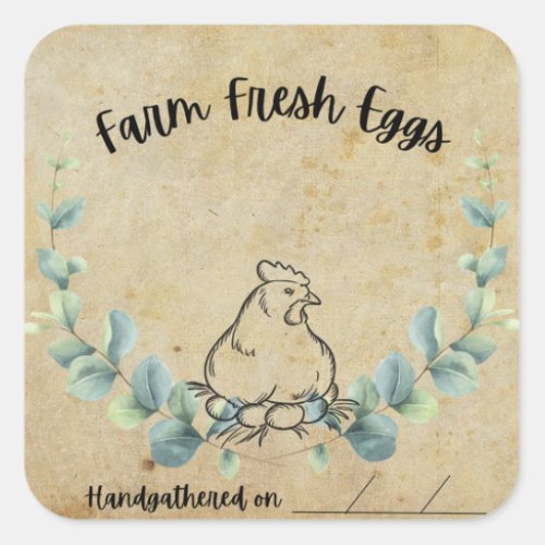 Farm Fresh Eggs square sticker