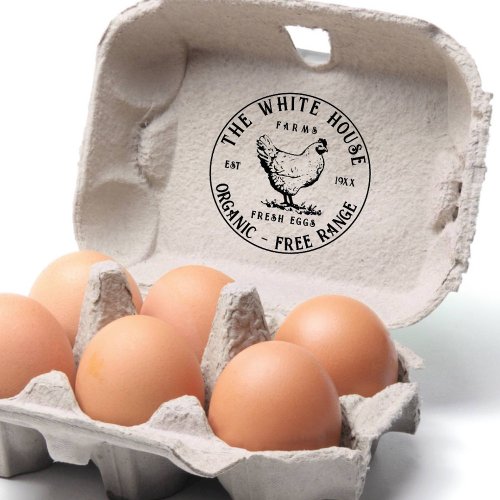 Farm Fresh Eggs Stamp  Personalized Egg Carton