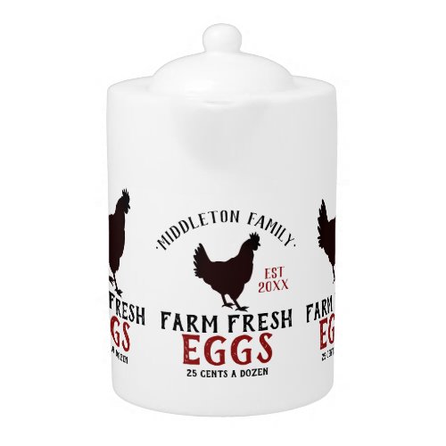 Farm Fresh Eggs  Teapot