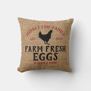 Farm Fresh 🐓🥚 Eggs Throw Pillow by DesignsbyDonnaSiggy at Zazzle
