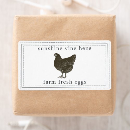 Farm Fresh Eggs Vintage Hen Egg Carton Label