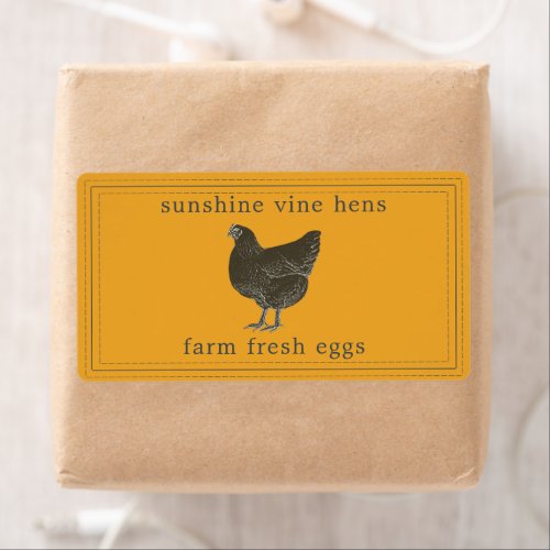 Farm Fresh Eggs Vintage Hen Egg Carton Label