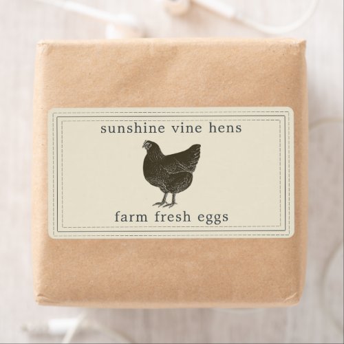 Farm Fresh Eggs Vintage Hen Egg Carton Label