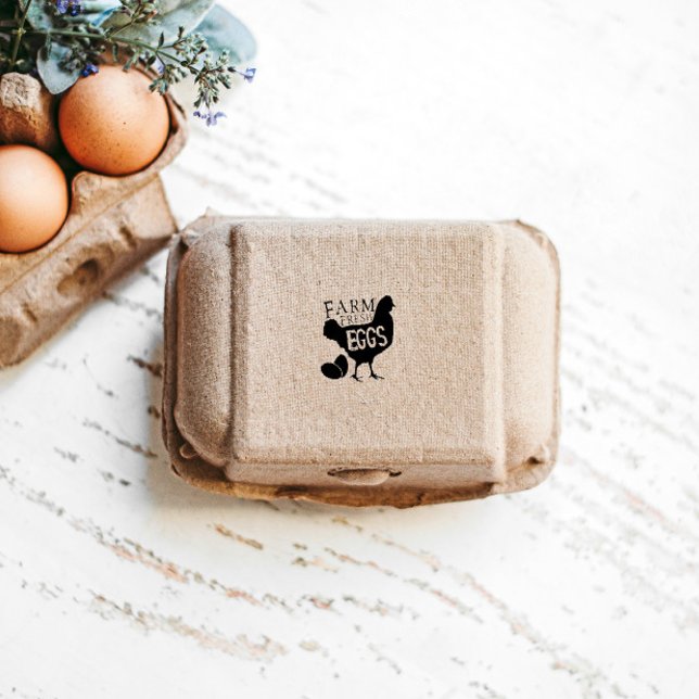 Farm Fresh Eggs Vintage Script Egg Stamp (Creator Uploaded)