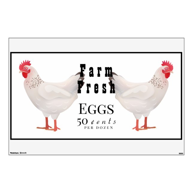 Farm Fresh Eggs Wall Decal-Tranceparency Decal (Front)