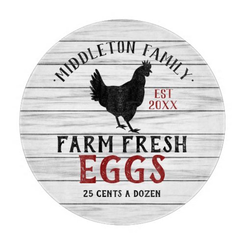 Farm Fresh Eggs _ White Wood Cutting Board