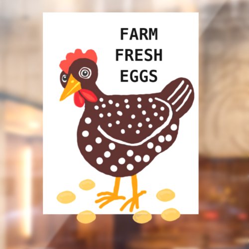 Farm fresh eggs window cling