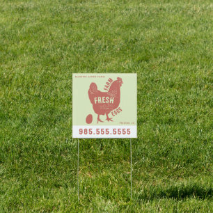 Farm Fresh Eggs with company farm name Sign