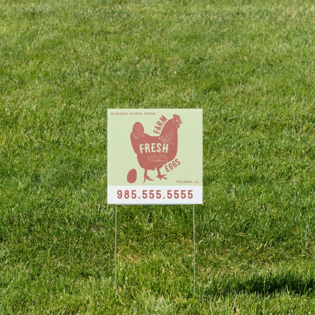 Farm Fresh Eggs with company farm name Sign (Insitu)