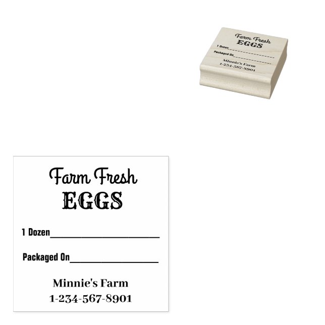 Farm Fresh Eggs Wood Art Stamp (Stamped)