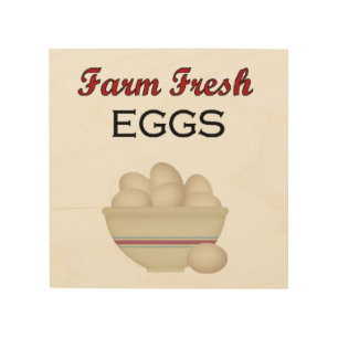 Farm Fresh Eggs Wood Wall Art