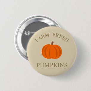 Farm fresh elegant watercolor pumpkin button