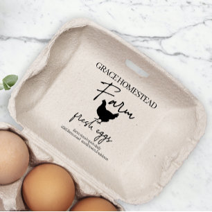 Farm Fresh Farm Stand Egg Carton Add Name Rubber Stamp