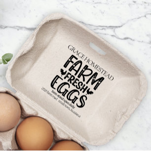 Farm Fresh Farm Stand Egg Carton Add Name Rubber Stamp