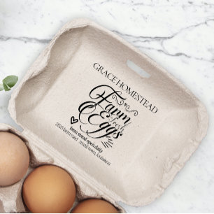 Farm Fresh Farm Stand Egg Carton Add Name Rubber Stamp