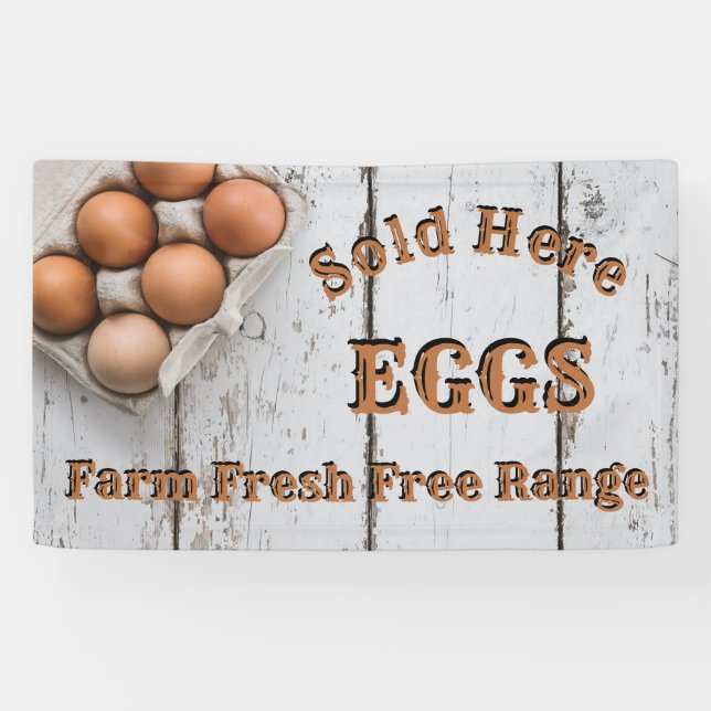 Farm Fresh Free Range Eggs Sold Here Banner (Horizontal)